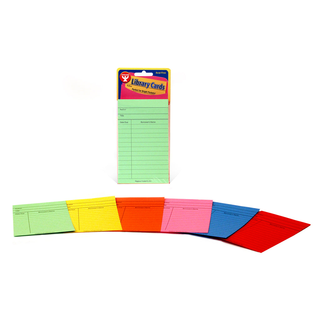 Bright Library Cards 50ct Asst Colors
