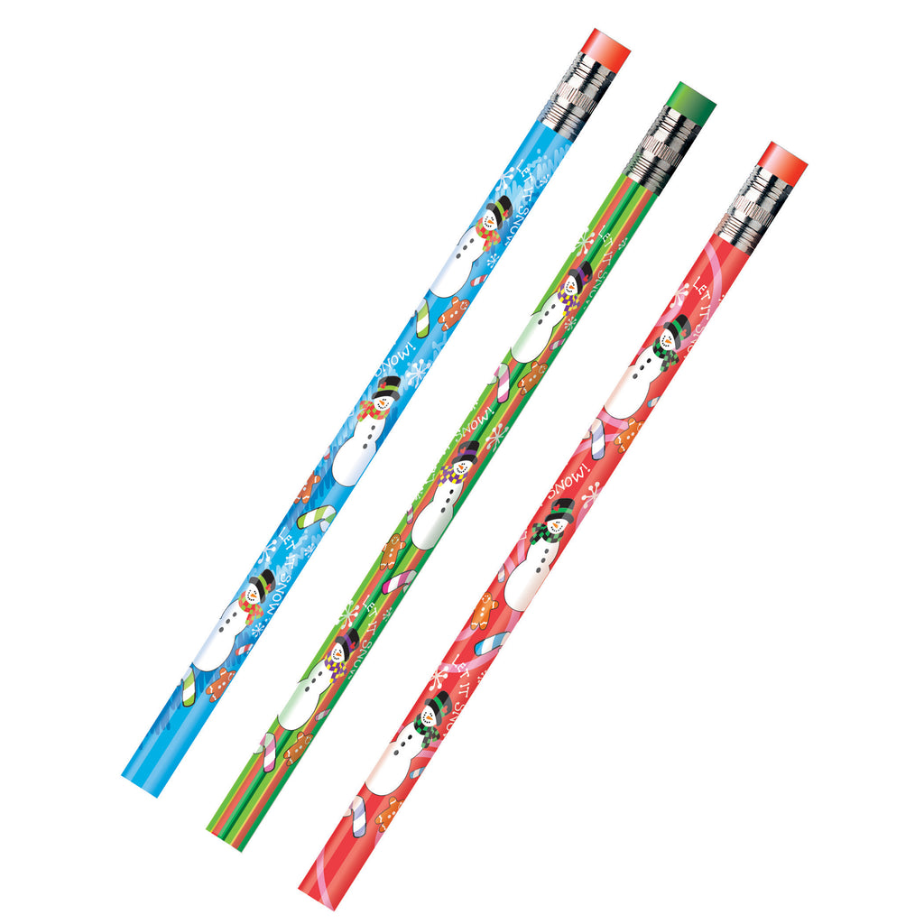 Decorated Pencils Holiday Snowmen Asst