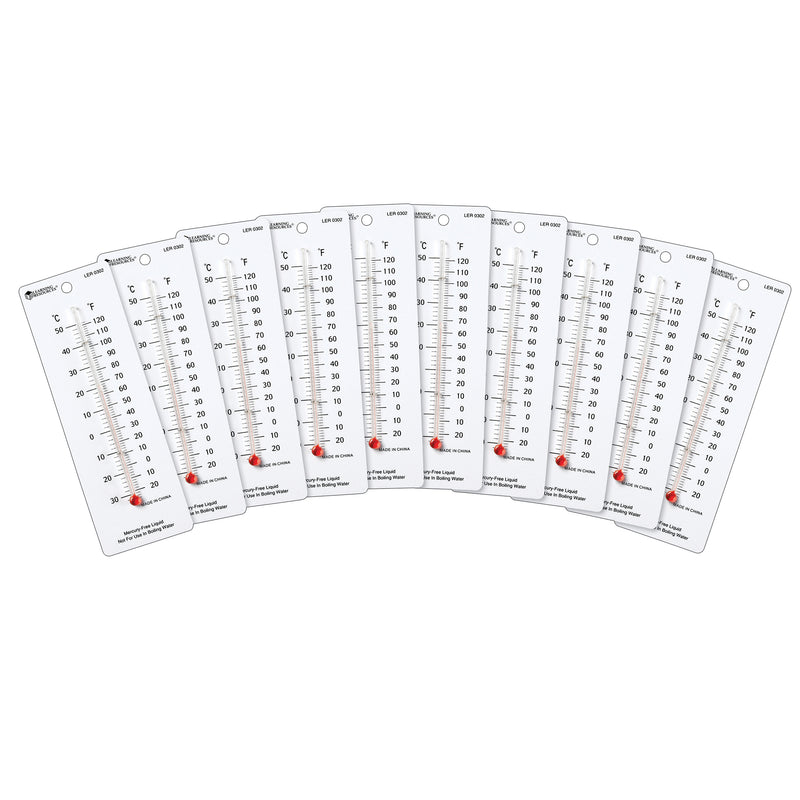 Student Thermometers 10-pk 2 X 6 Plastic Backing