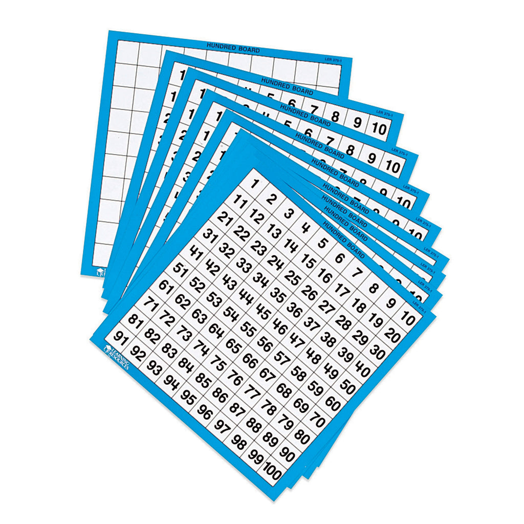 Laminated Hundreds Cards 10-pk 11 X 11
