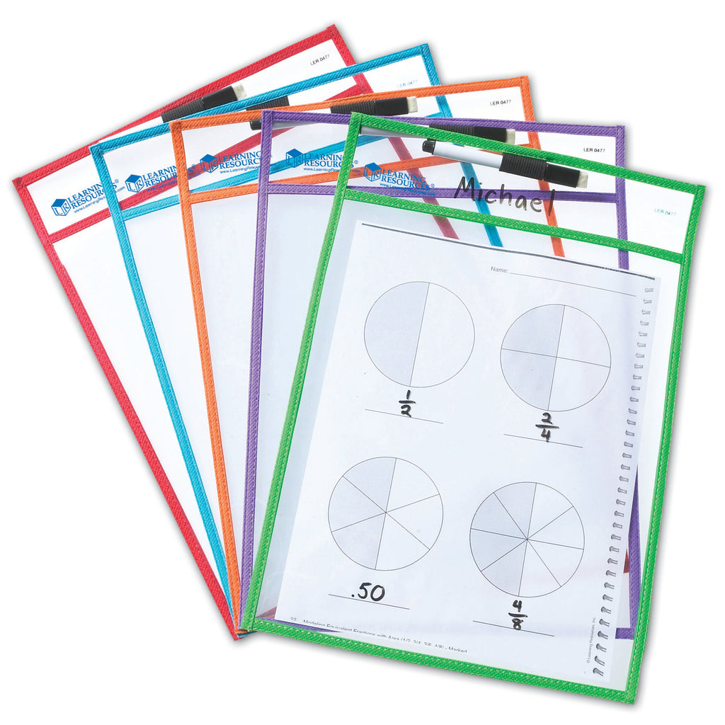 Write & Wipe Pockets W-markers 5-pk