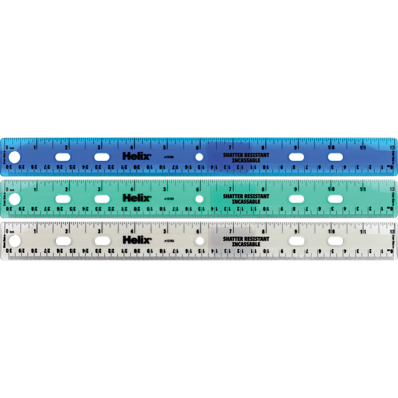 Shatter Resistant Ringbinder Ruler 12" - 30cm