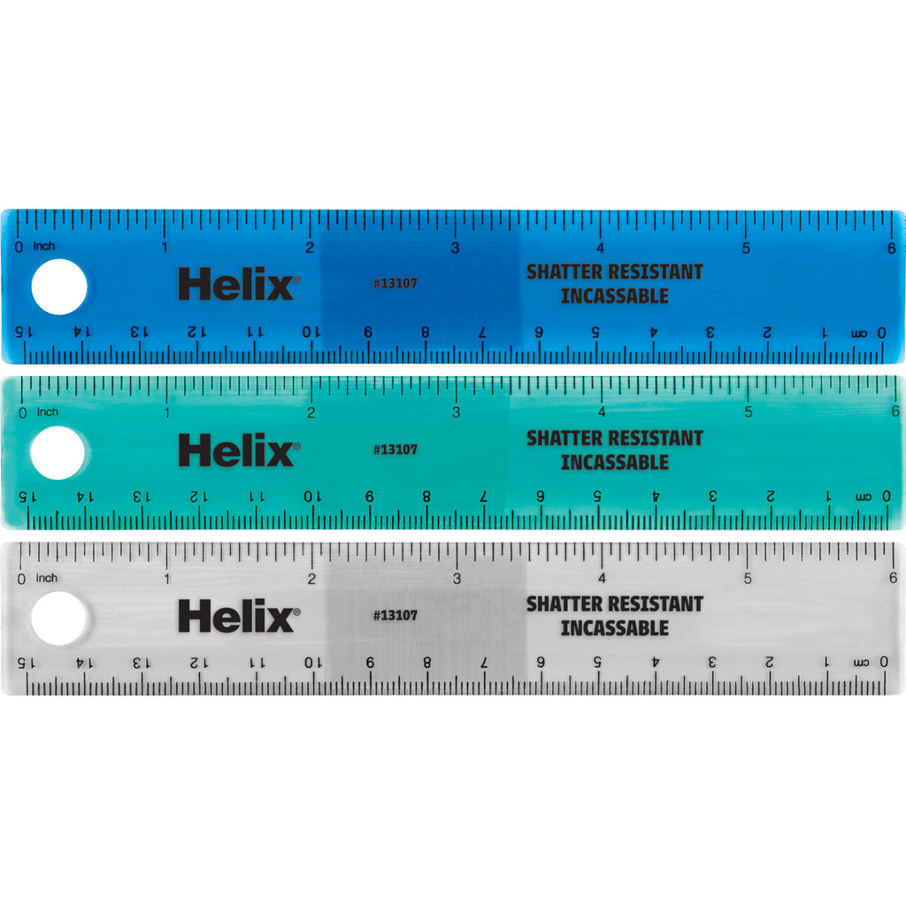 Shatter Resistant Ruler 6" - 15cm