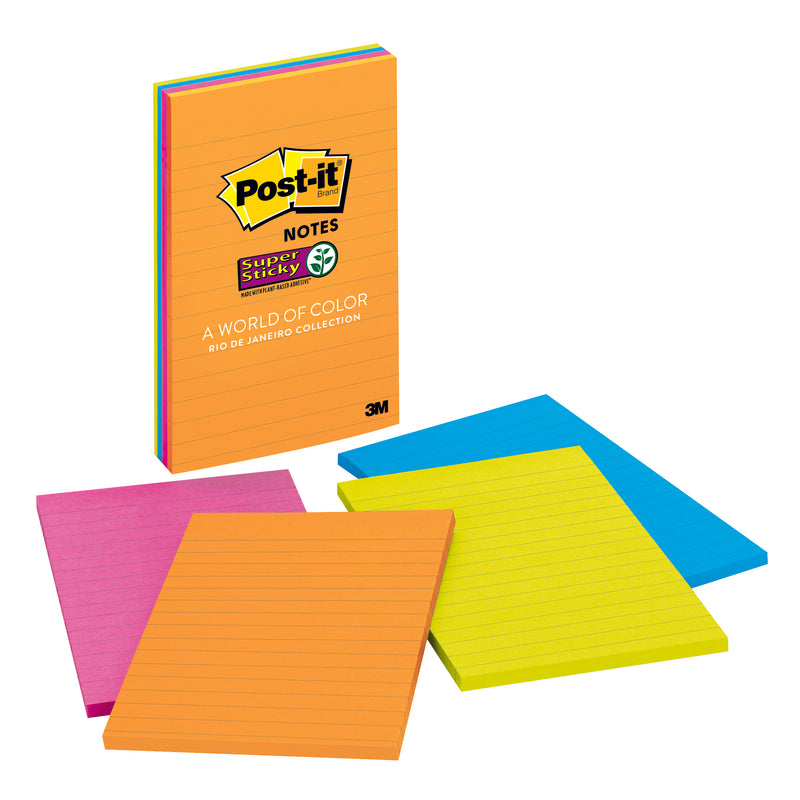 Post-it Ss Notes 4x6 Lined 4 Pads 45 Shts-pad Janeiro Collection