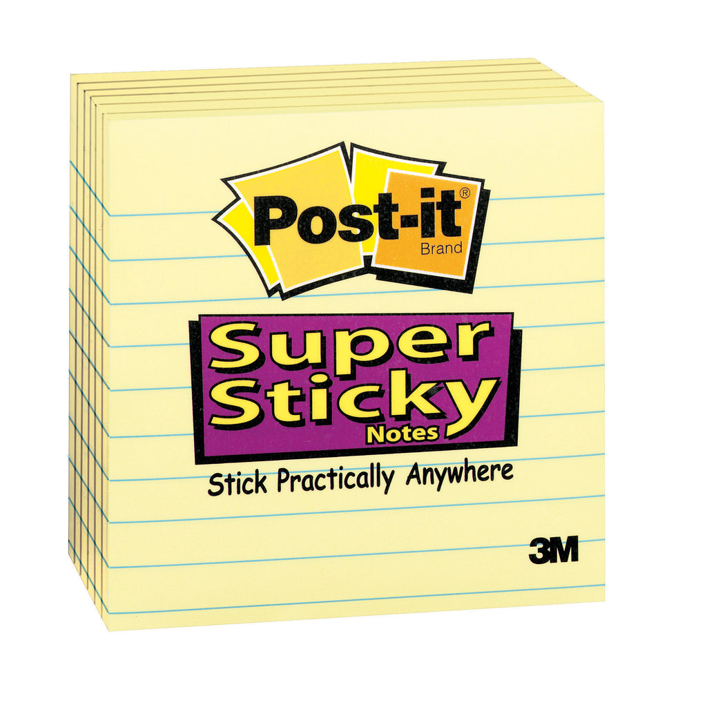 Post-it Super Sticky Notes 4x4 6pk Lined