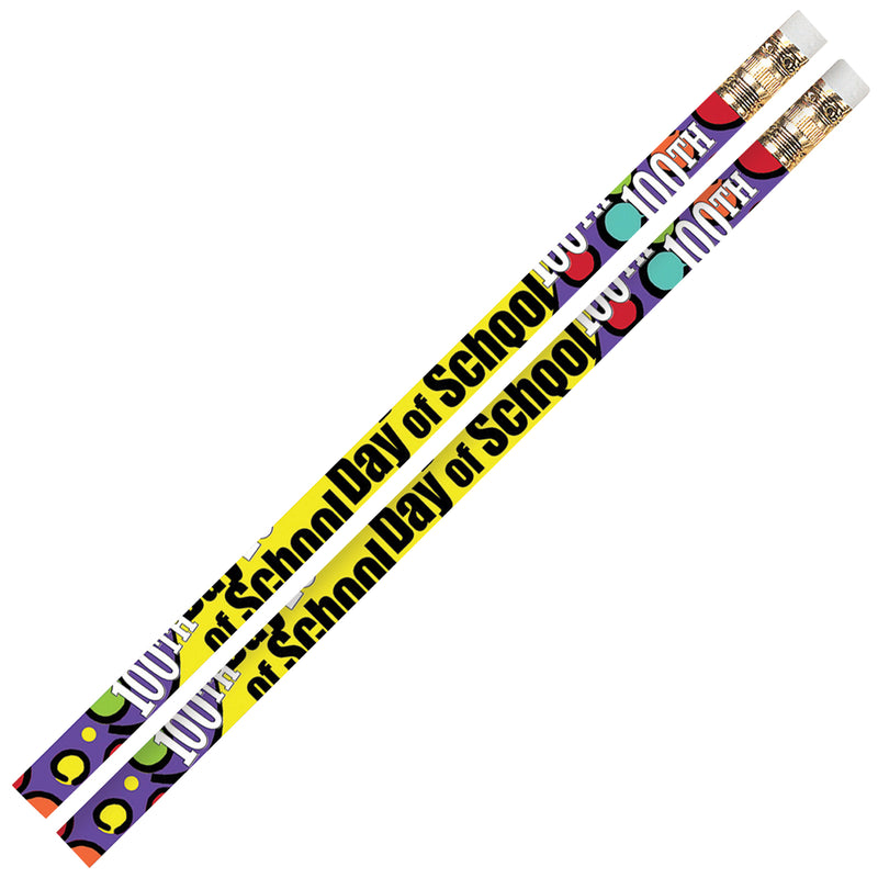 100th Day Of School 12pk Motivational Fun Pencils