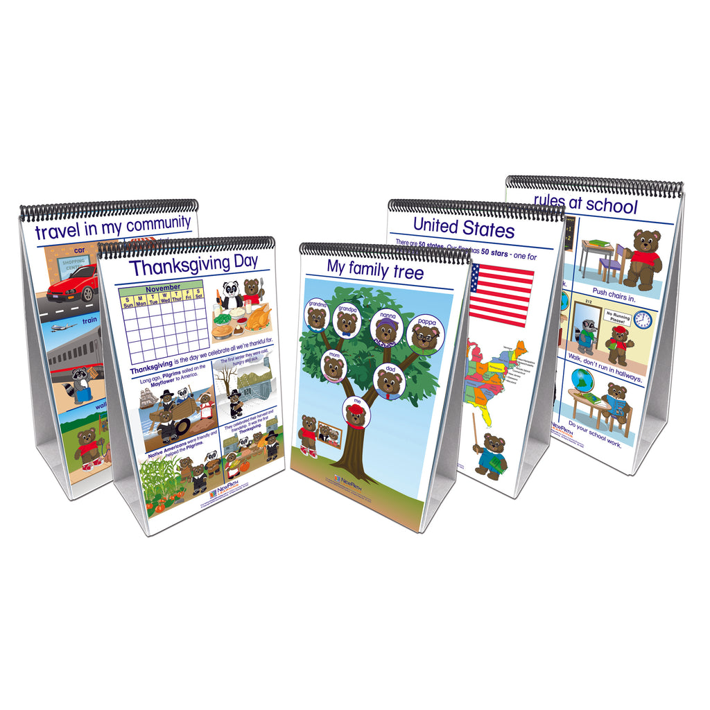 Set Of All 5 Early Childhood Social Studies Readiness Flip Chart