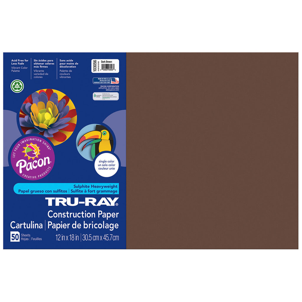 Tru Ray 12 X 18 Dark Brown 50 Sht Construction Paper
