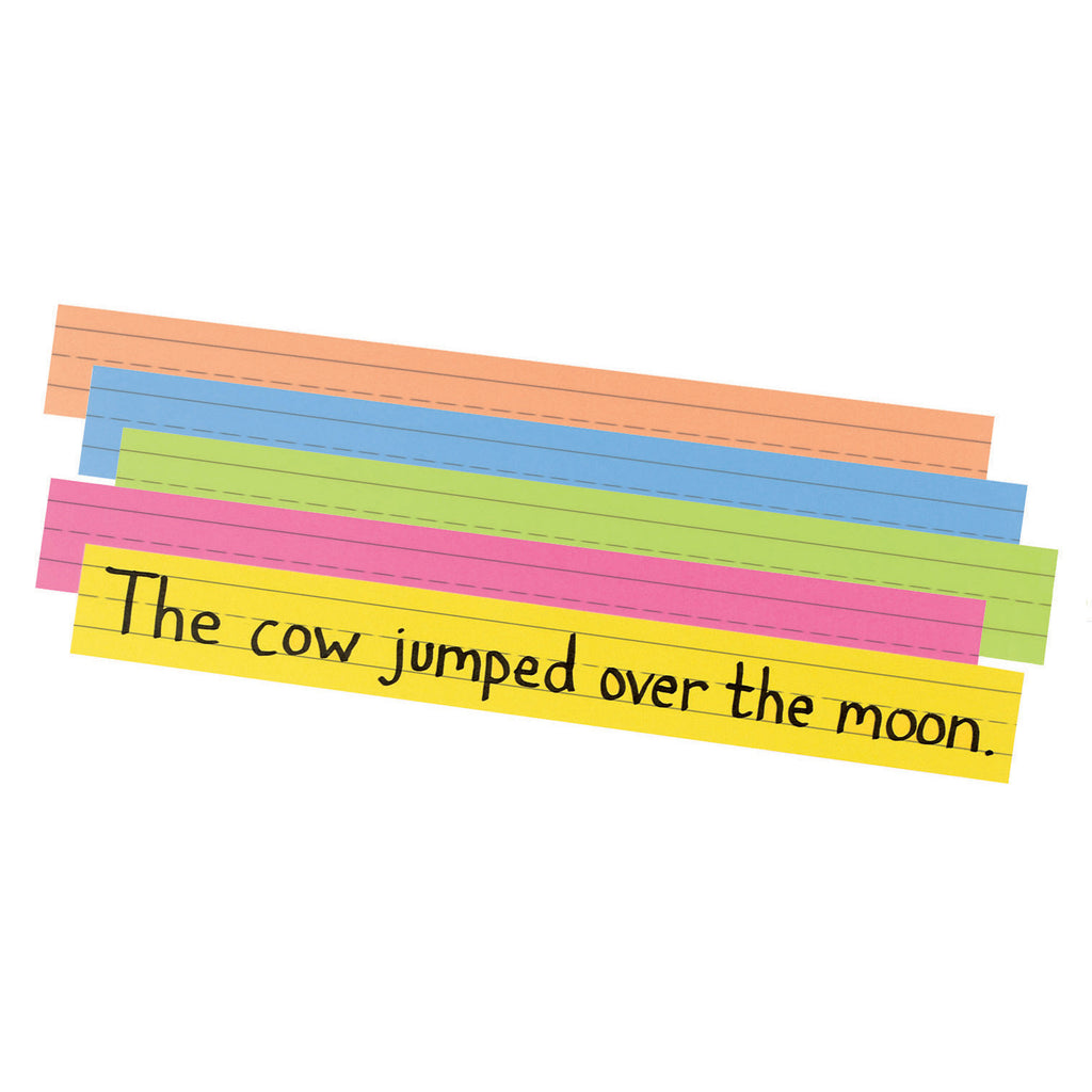 (2 Pk) Bright Sentence Strips 100 3x24 Asst Colors 100 Per Pk