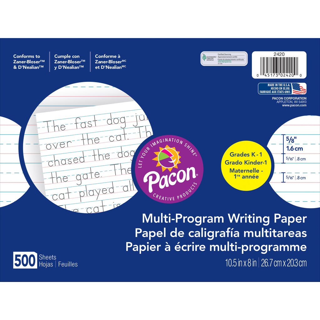 Multi-program Handwriting Paper Grk 10 1-2 X 8 5-8 500 Sheets