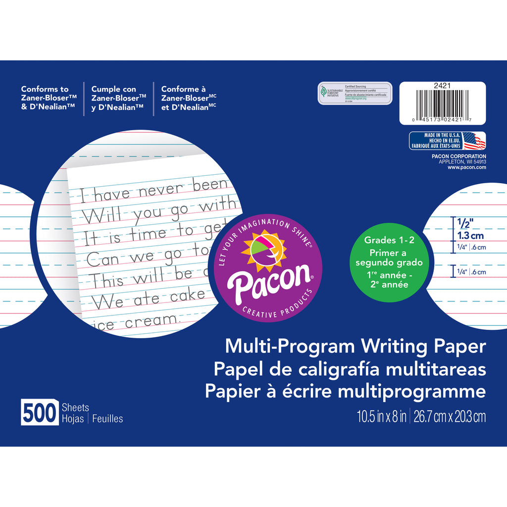 Multi-program Handwriting Paper Gr1 10 1-2 X 8 1-2 500 Sheets