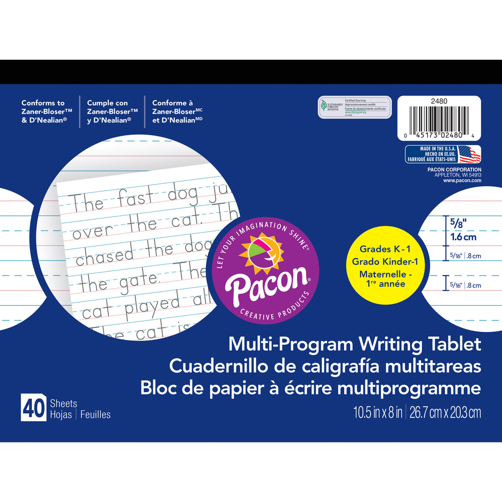 Dnealian Multi-program Handwriting Ppr K 10 1-2 X 8 5-8 L