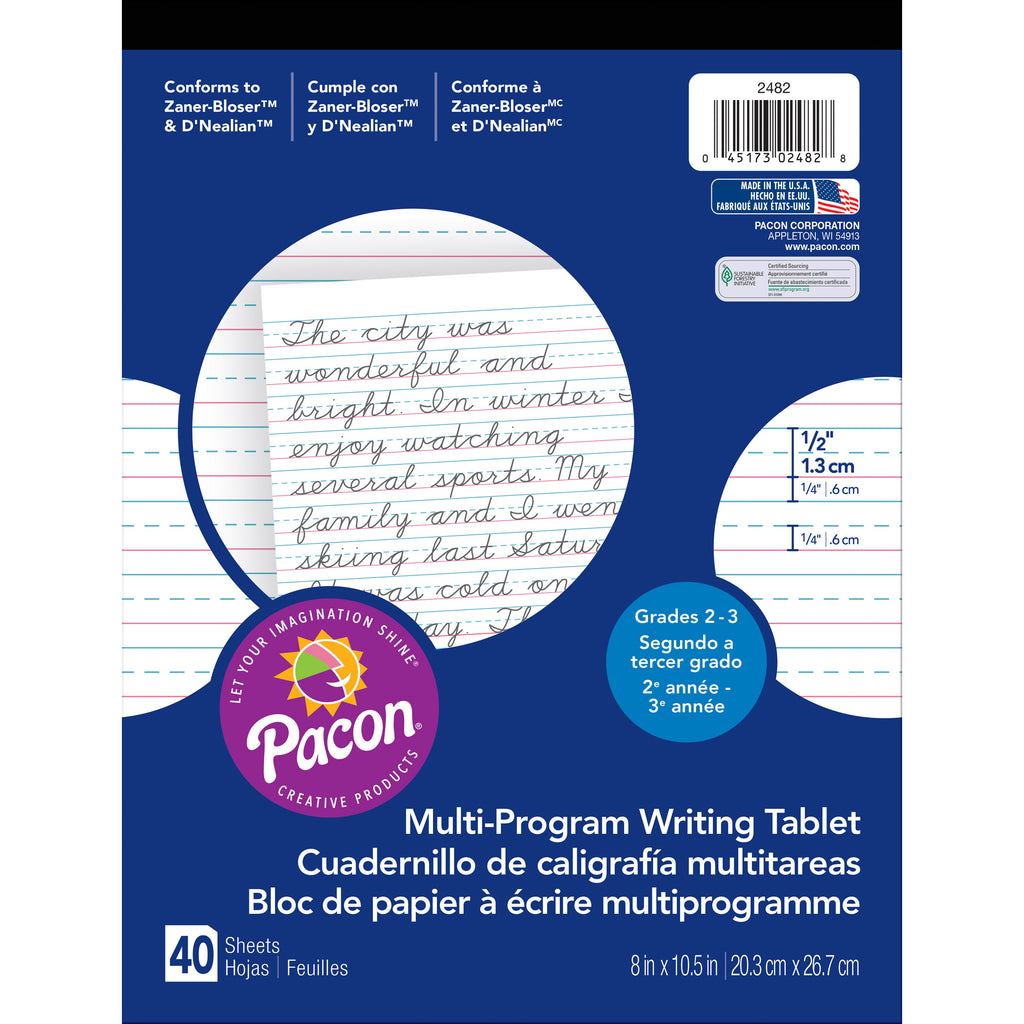 Writing Paper 40 Sht 8x10.5 1-2 In Short Rule