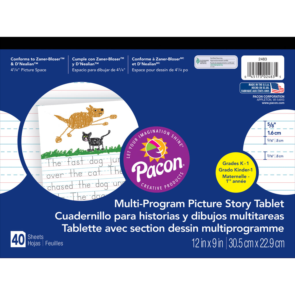 Picture Story Paper 40 Sht 12x9 5-8 In Rule Long