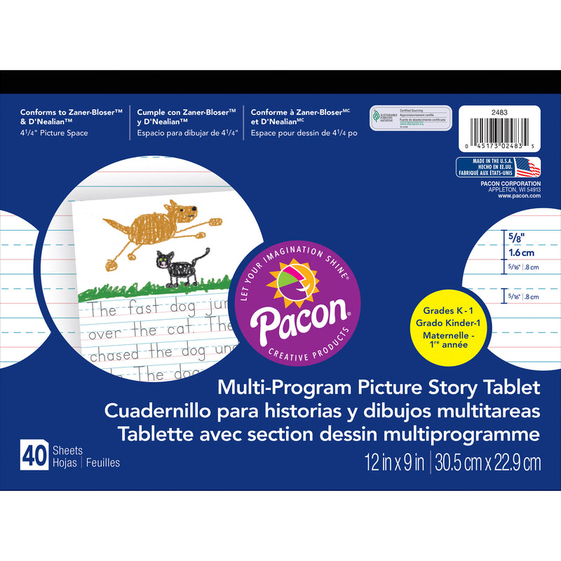 Picture Story Paper 40 Sht 12x9 5-8 In Rule Long