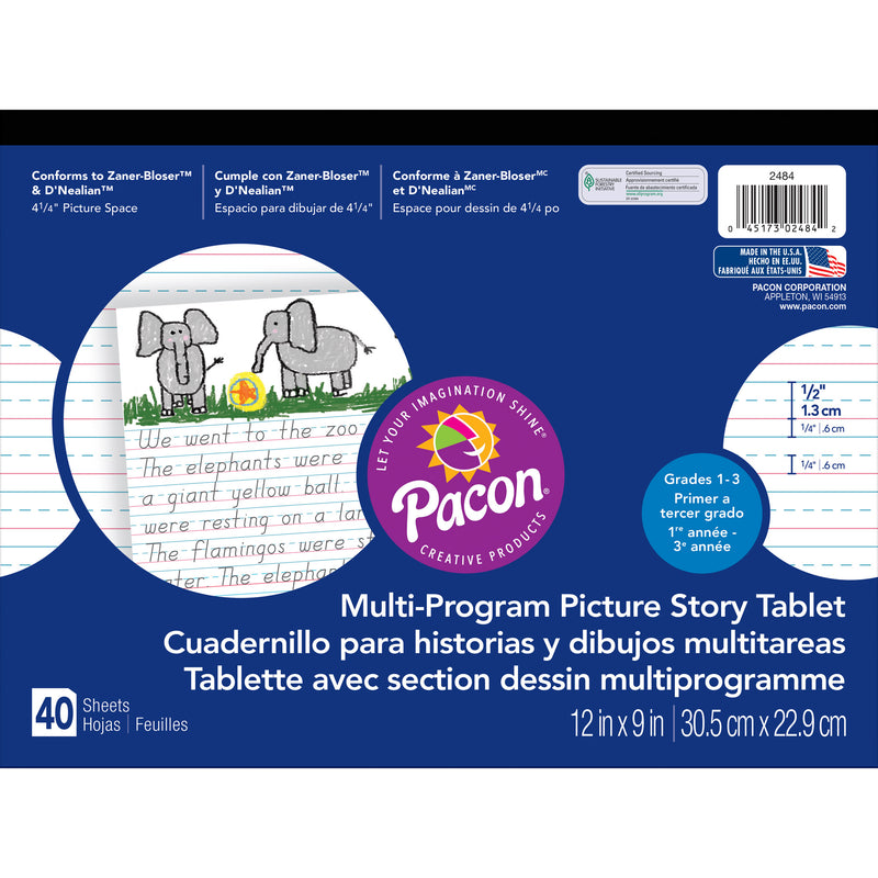 Picture Story Paper 40 Sht 12x9 1-2 In Rulelong