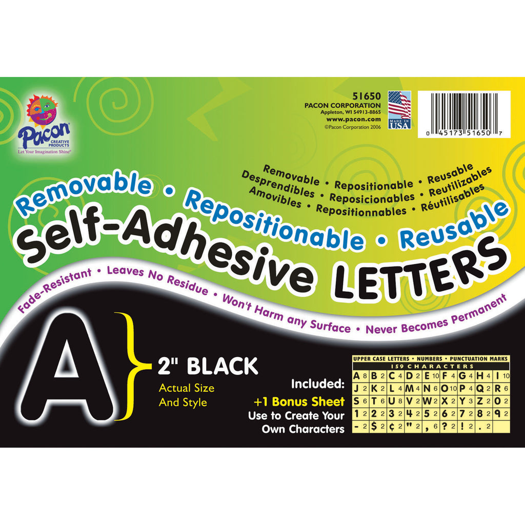 Self Adhesive Letter 2in Black