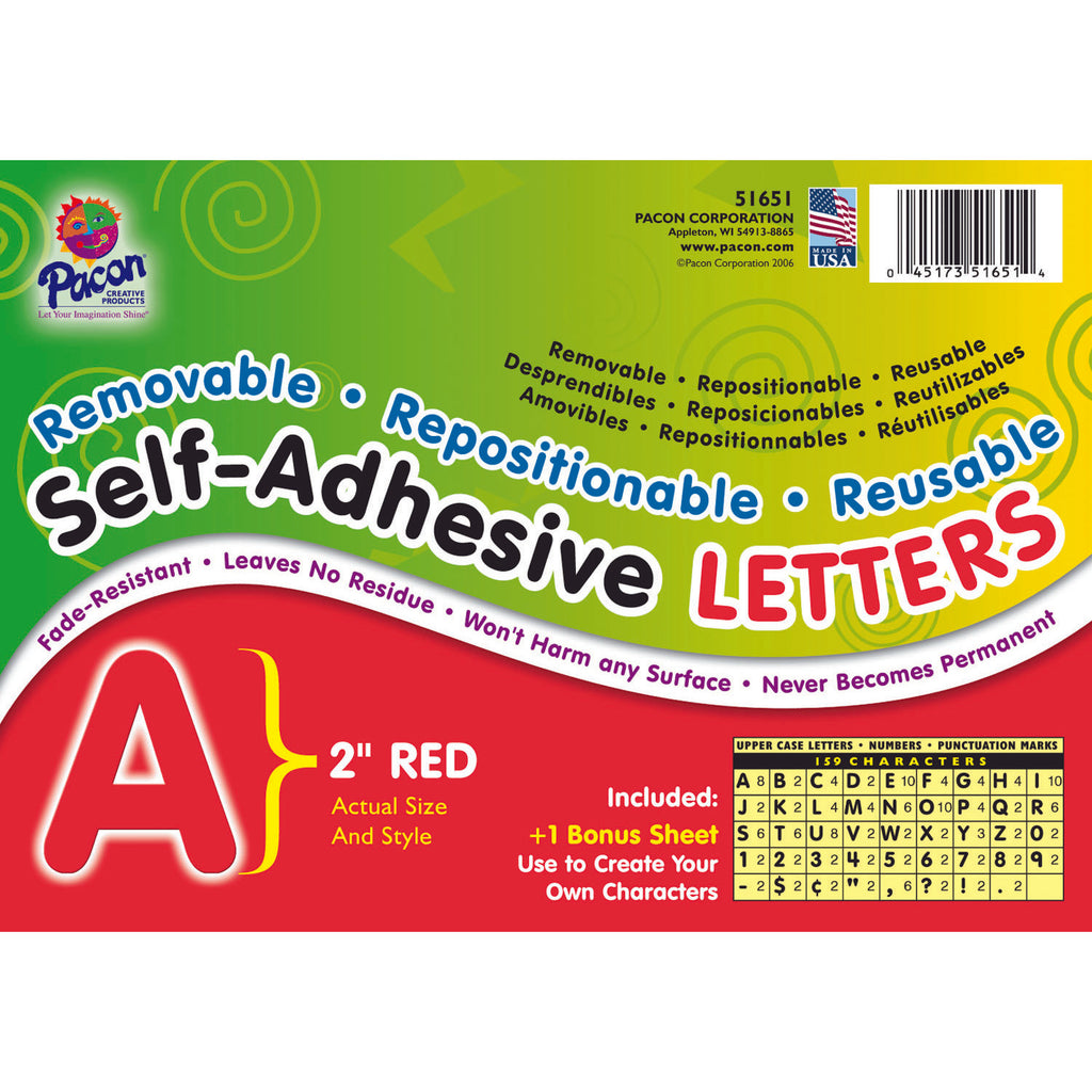 (2 Pk) Self Adhesive Letter 2in Red