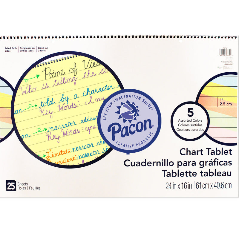 1 Ruled Cursive Cover 25 Ct 24 In X 16 In Assorted