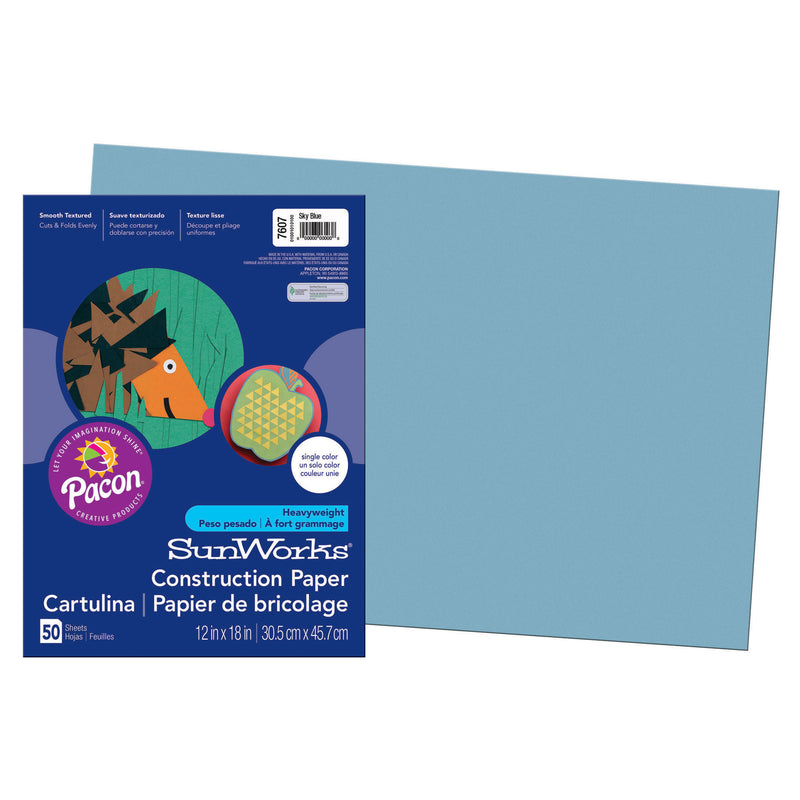 Sunworks 12x18 Sky Blue Groundwood Construction Paper 50sht