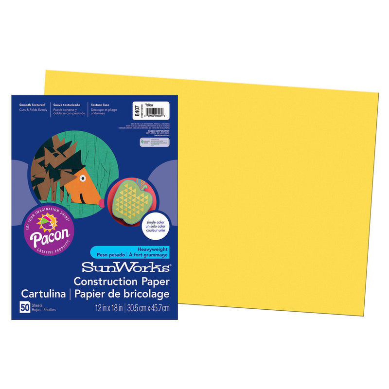 Sunworks 12x18 Yellow 50ct Construction Paper