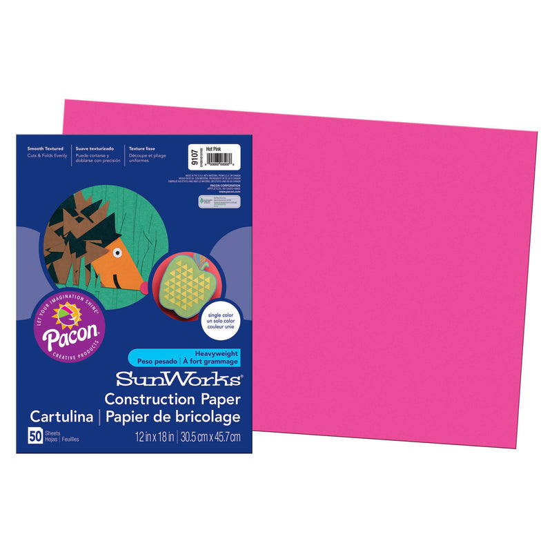 Sunworks 12x18 Hot Pink 50ct Construction Paper