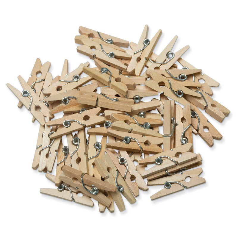 Mini Clothespins Natural 50 Pieces