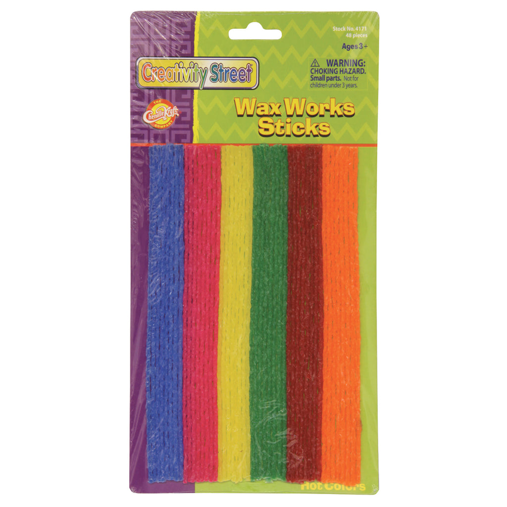 Wax Workssticks Assorted Hot Colors 8in 48 Pieces
