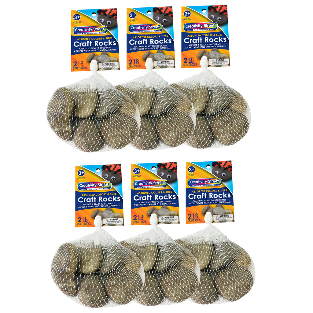 (6 Pk) Creativity Street Craft Rocks