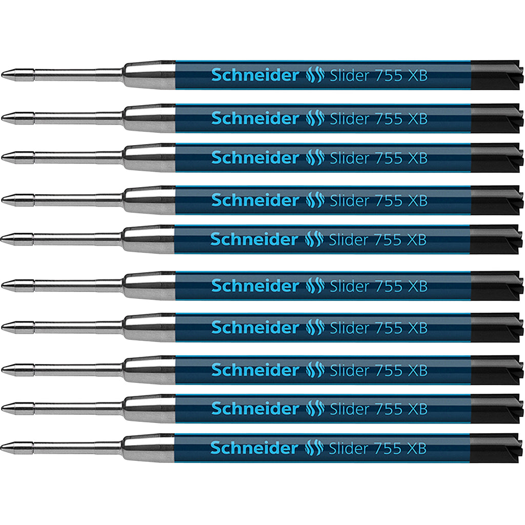 (10 Ea) Schneider Black Slider Xb 755 Ballpoint Pen Refills