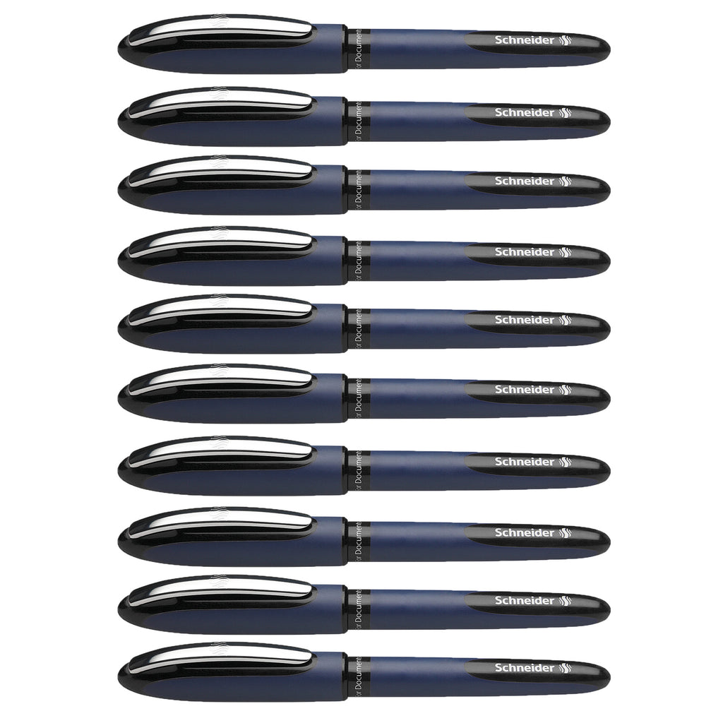 (10 Ea) Schneider Black One Business Roller Ball Pen