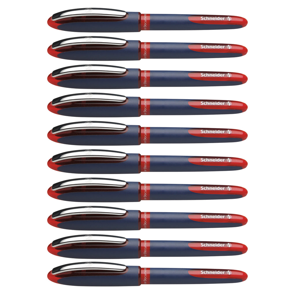(10 Ea) Schneider Red One Business Roller Ball Pen