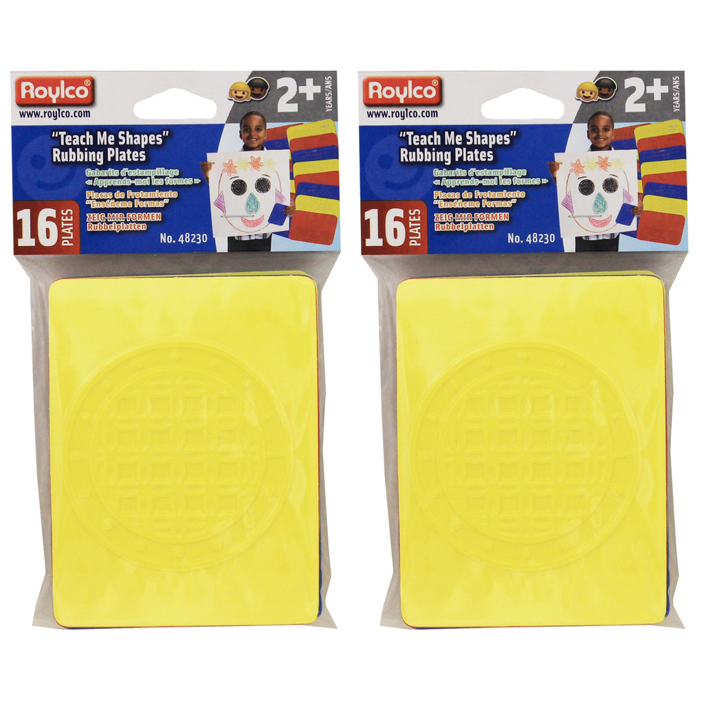 (2 Pk) Rubbing Plates Teach Me Shapes 4x5 1-4 16 Plates Per Pk