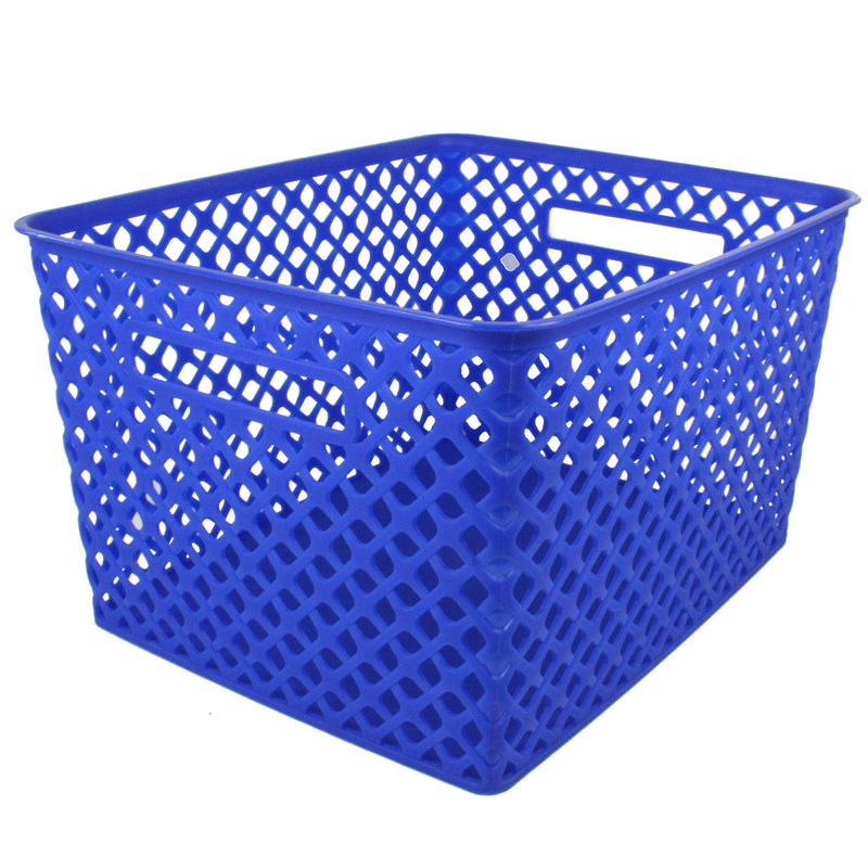 (2 Ea) Large Blue Woven Basket