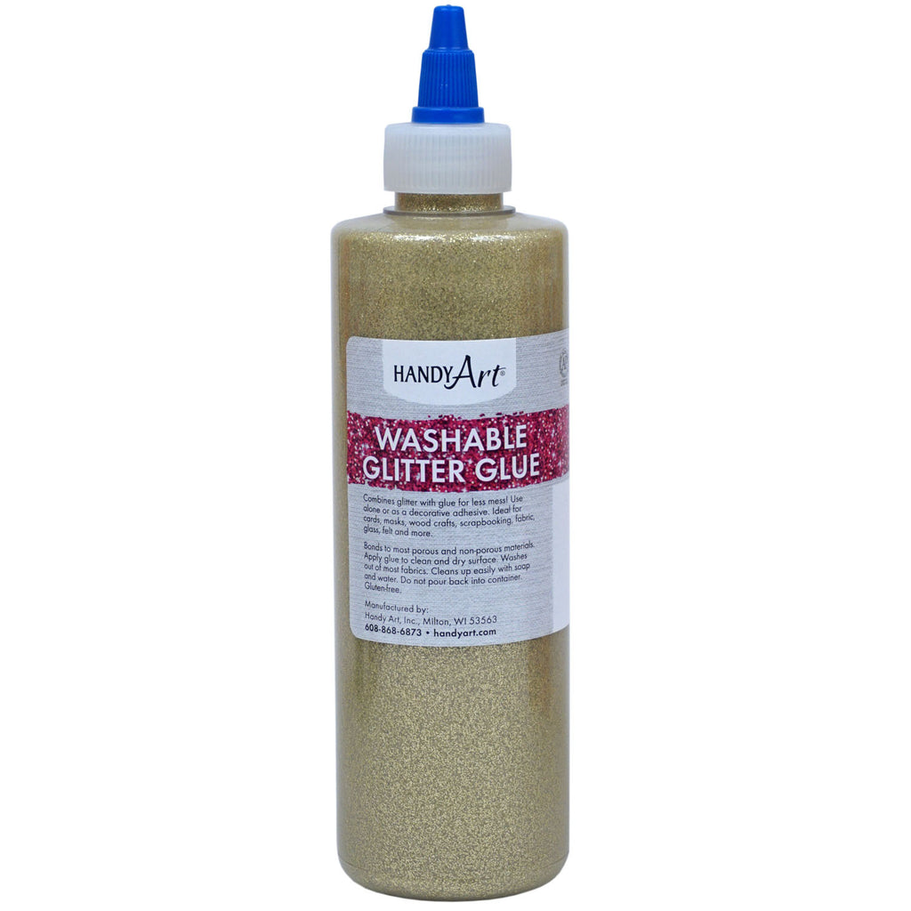 Washable Glitter Glue 8 Oz Gold Handy Art