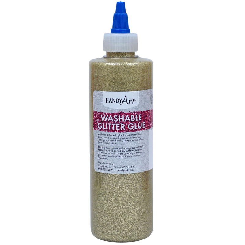 Washable Glitter Glue 8 Oz Gold Handy Art