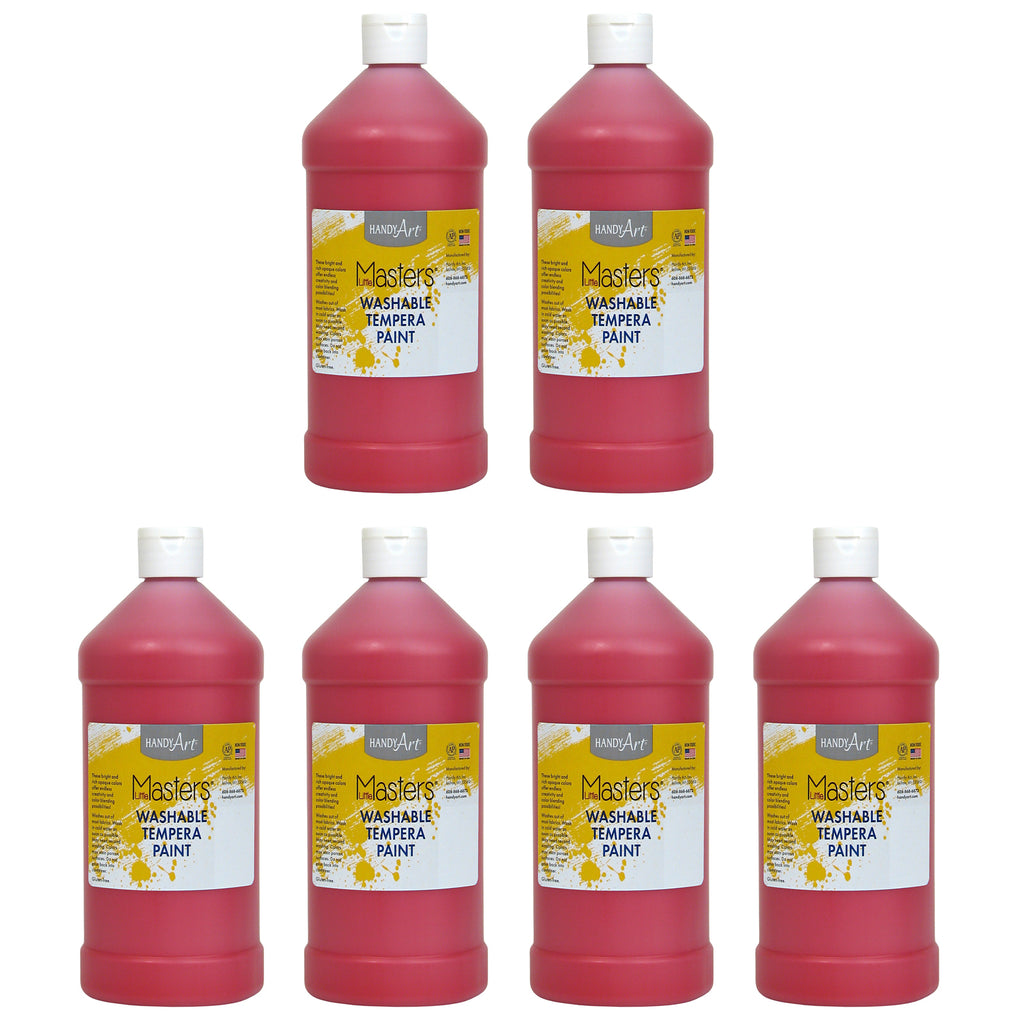 (6 Ea) Little Masters Red 32oz Washable Paint