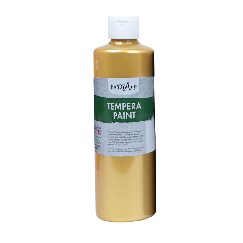 16oz Metallic Gold Tempera Paint Handy Art