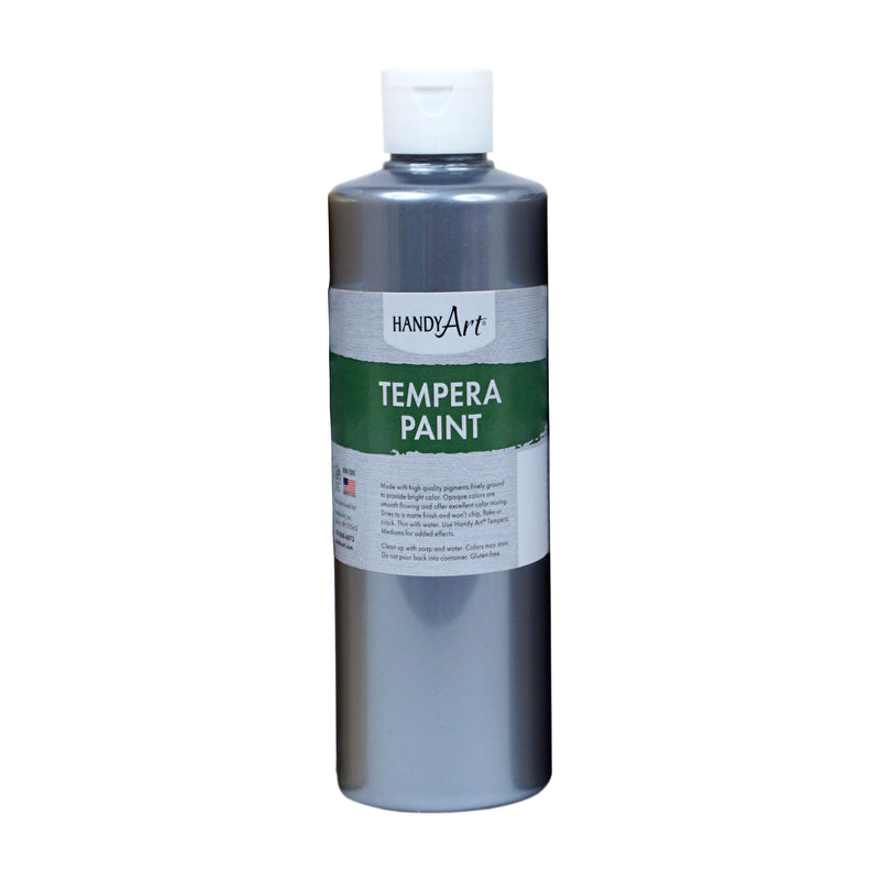 16oz Metallic Silver Tempera Paint Handy Art