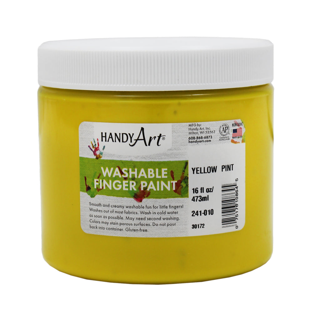 (6 Ea) Handy Art Ylw 16oz Washable Finger Paint