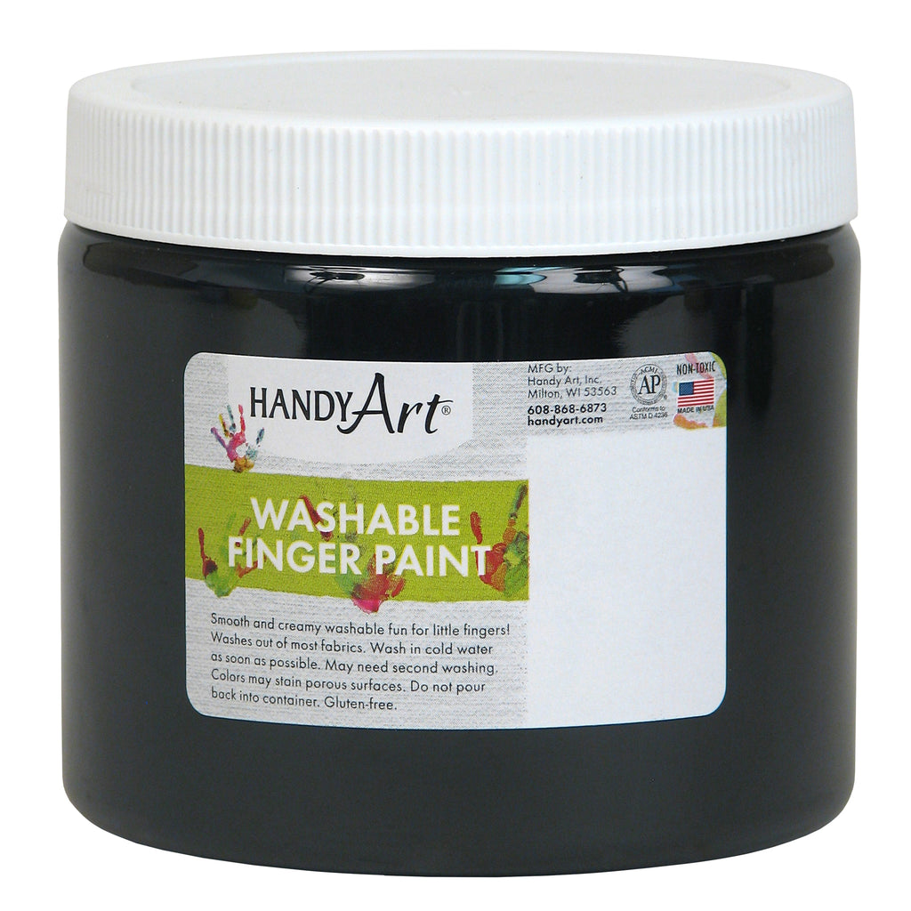 (6 Ea) Handy Art Blk 16oz Washable Finger Paint