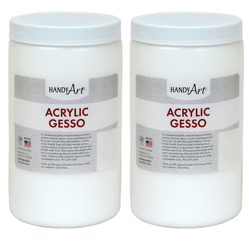 (2 Ea) Handy Art Acrylic Gesso 32 Oz