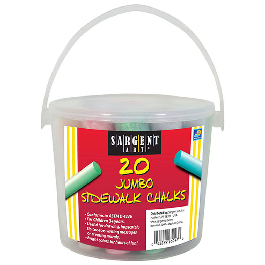 Jumbo Sidewalk Chalk 20ct Bucket