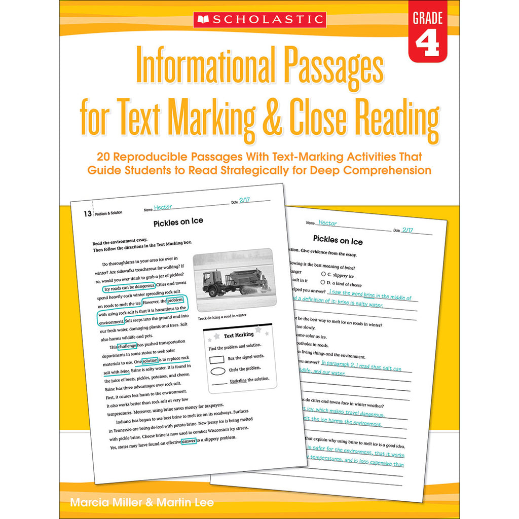 Gr 4 Informational Passages For Text Marking & Close Reading