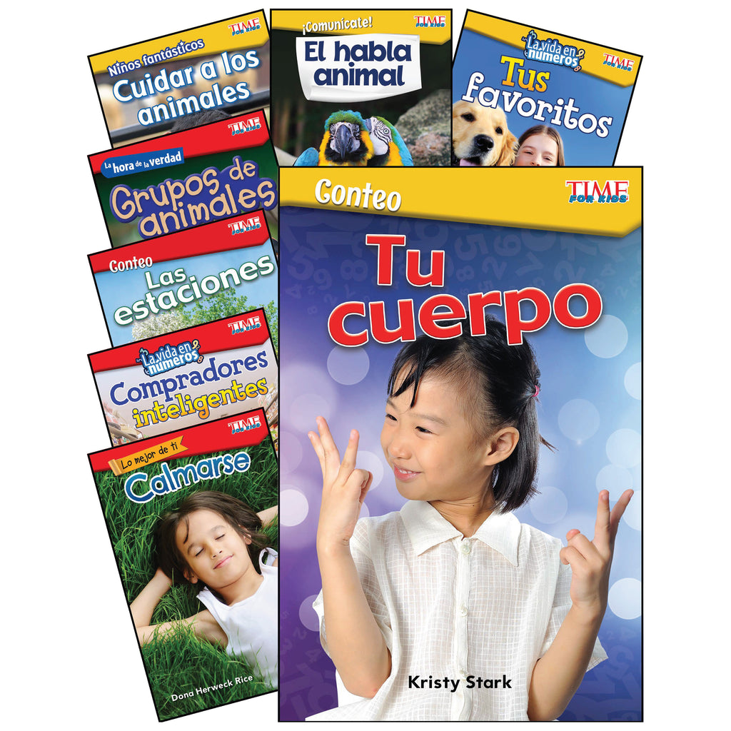 Math-science Spanish Gr K-1 8 Book Set Time For Kids