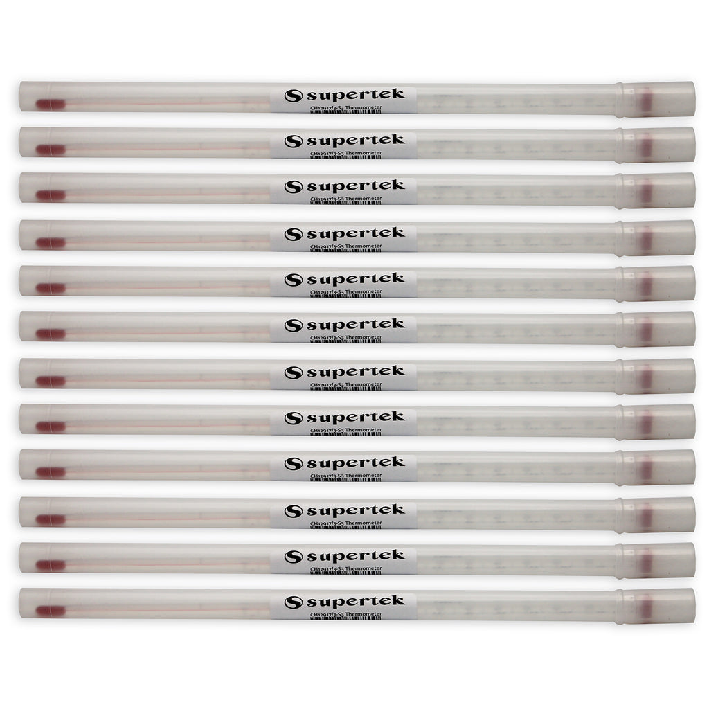 (12 Ea) Lab Thermometer Red Liquid