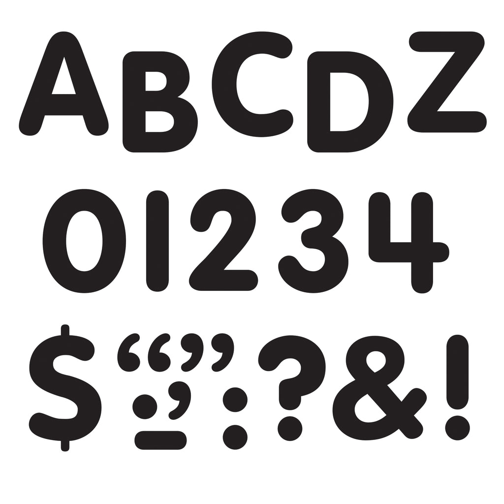 Stick-eze 1in Black Letters Numbers And Punctuation Marks