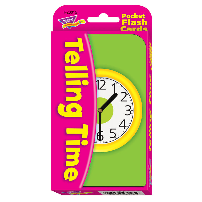 Pocket Flash Cards Telling Time 56-pk 3 X 5 Two-sided Cards