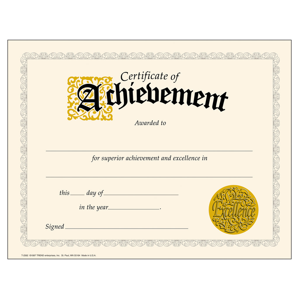 Certificate Of Achievement 30-pk Classic 8-1-2 X 11