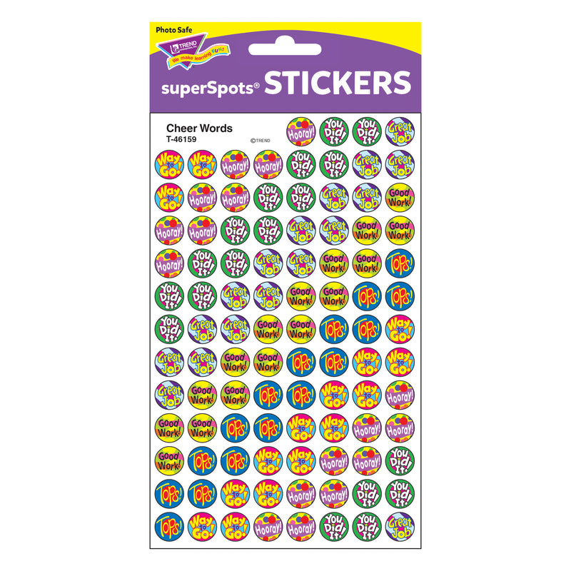 Superspots Stickers Cheer Words